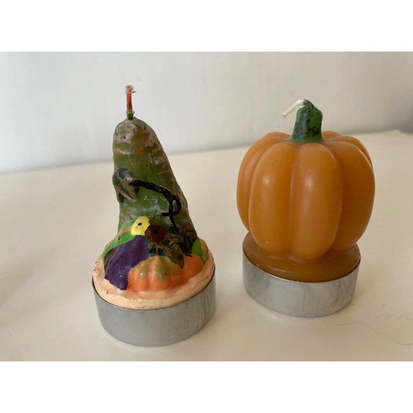 Lot 4 Miniature Thanksgiving Fall Candles Turkey Pumpin 3" Unlit - Picture 4 of 7